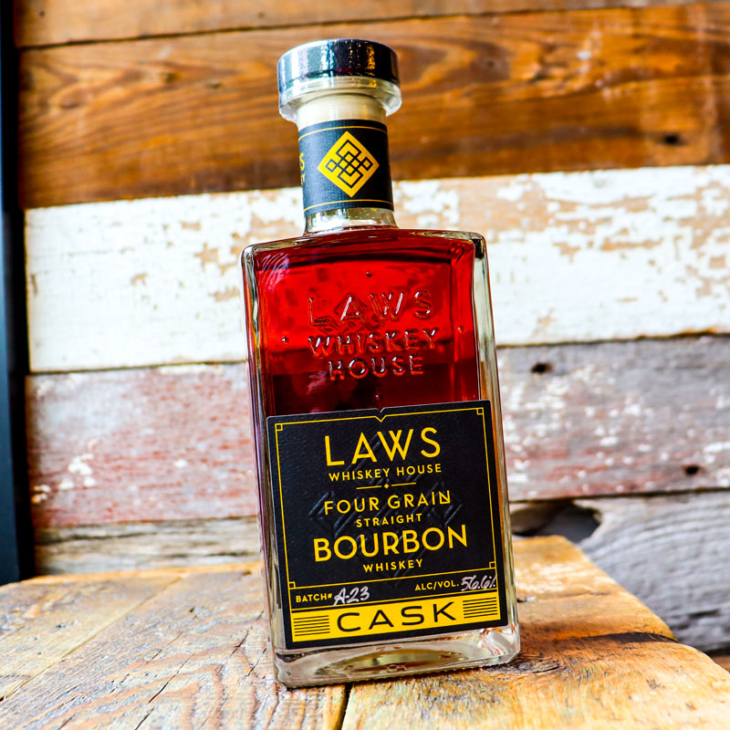 Laws Cask Strength Four Grain Bourbon Whiskey 750ml.
