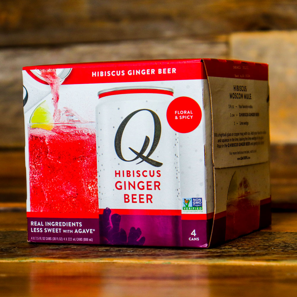 Q Hibiscus Ginger Beer 7.5 FL OZ 4PK Cans
