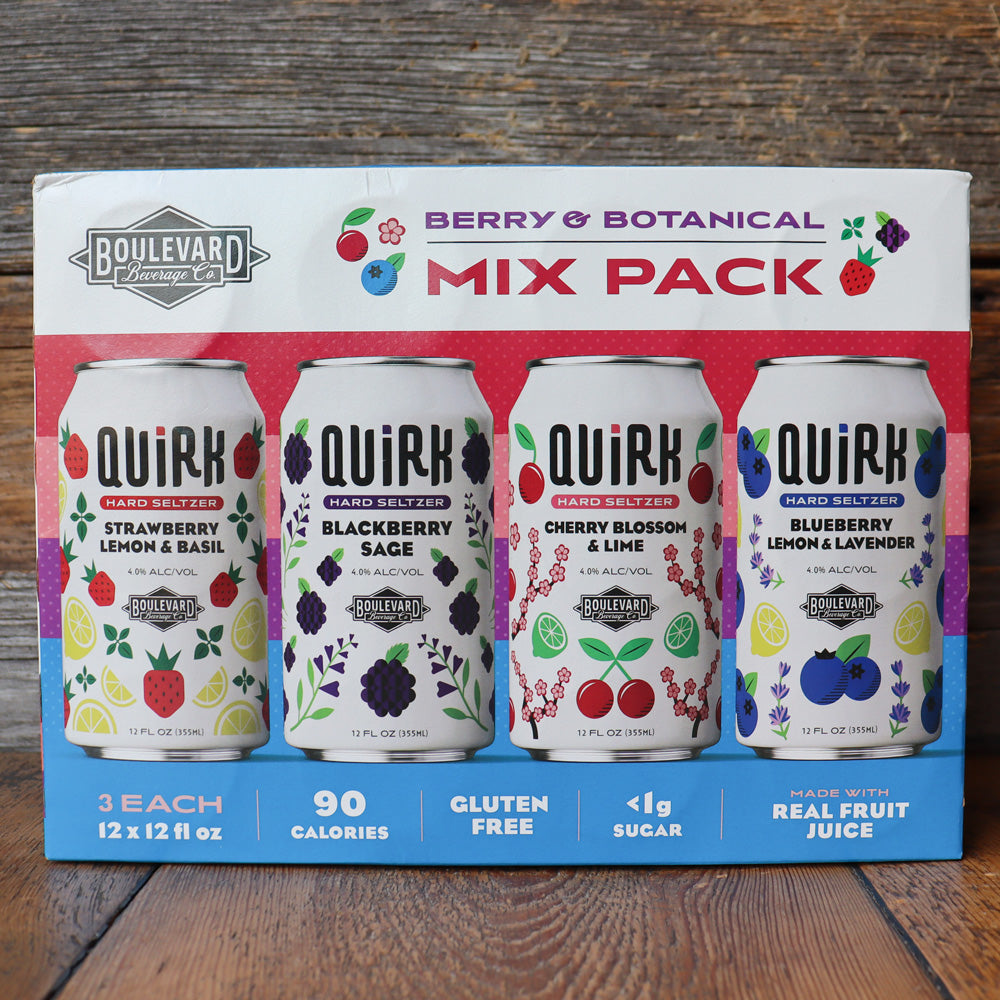 Boulevard Quirk Hard Seltzer Berry and Botanical Mix Pack 12 FL. OZ. 1