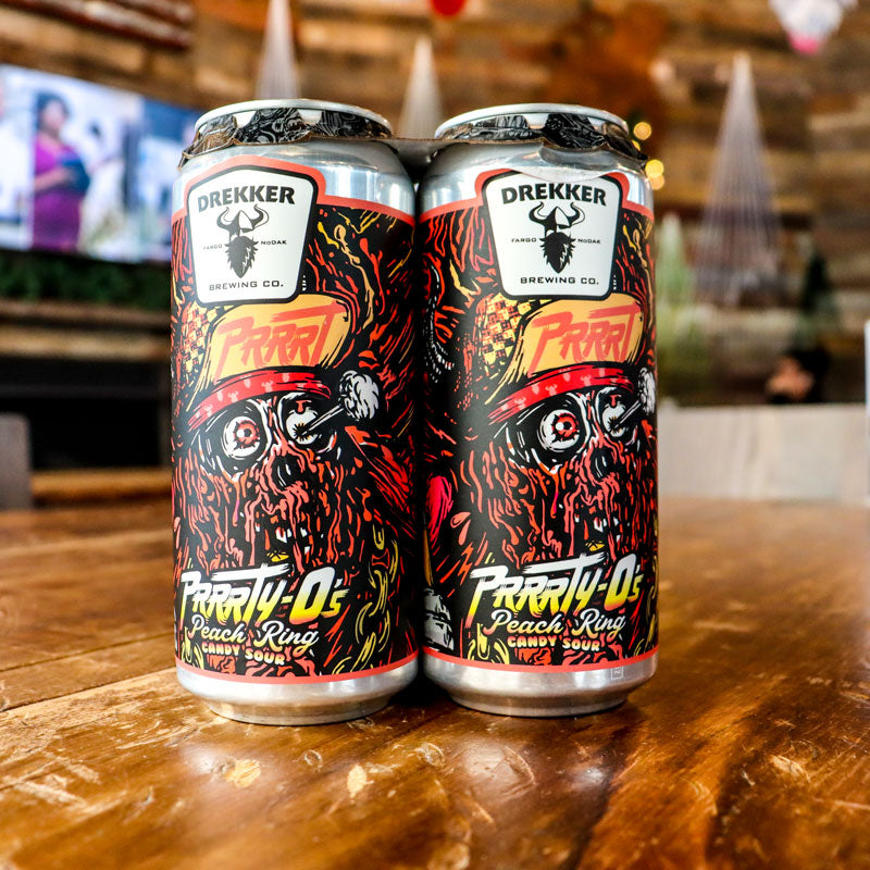 Drekker Prrrty-O's Peach Ring Candy Sour 16 FL. OZ. 4PK Cans