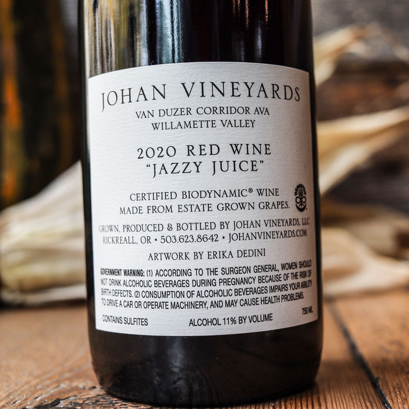 Johan Vineyards Jazzy Juice Pinot Noir Blend Willamette Valley 750ml.