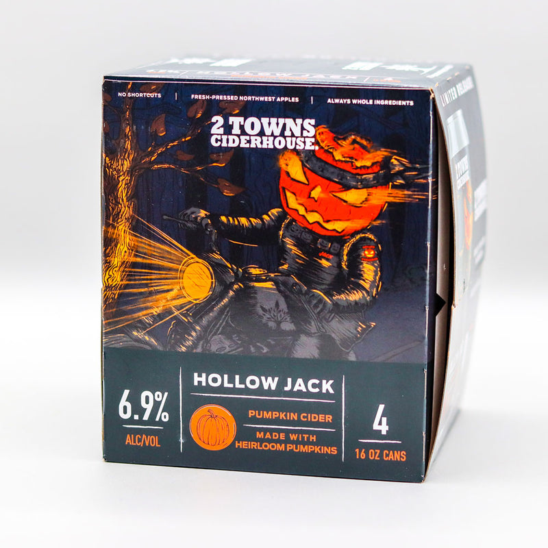 2 Towns Hollow Jack Pumpkin Hard Cider 16 FL. OZ. 4PK Cans