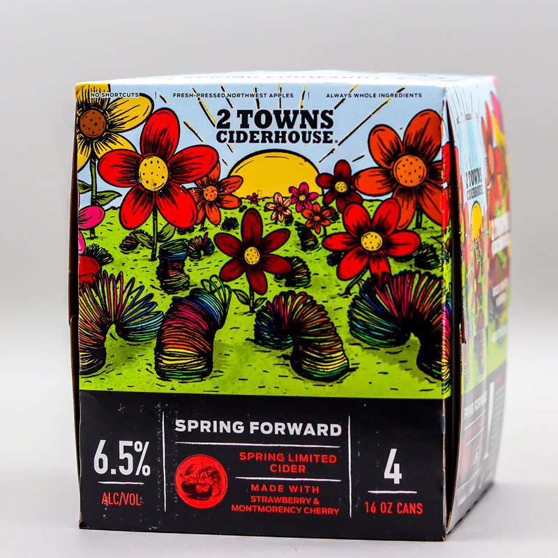 2 Towns Spring Forward Hard Cider 16 FL. OZ. 4PK Cans