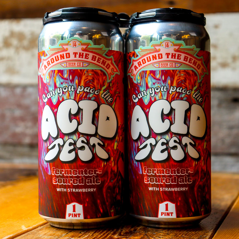 Around The Bend Acid Test Sour Ale w Strawberry 16 FL. OZ. 4PK Cans