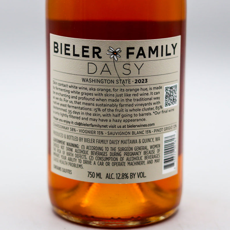 Bieler Family Daisy Hazy Skin Contact Orange Wine Blend Washington State 750ml