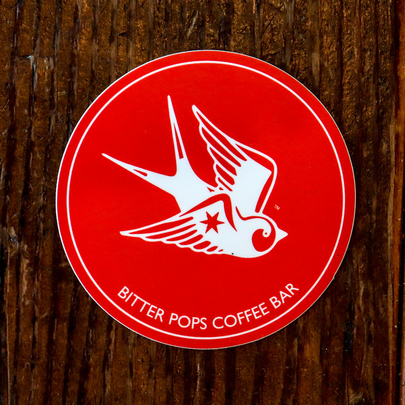 Bitter Pops Coffee Bar Sticker Red