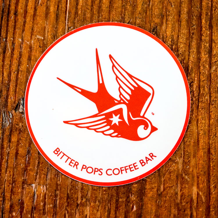 Bitter Pops Coffee Bar Sticker White