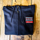 Bitter Pops Unisex Full Zip Black Hoodie w/ Patch