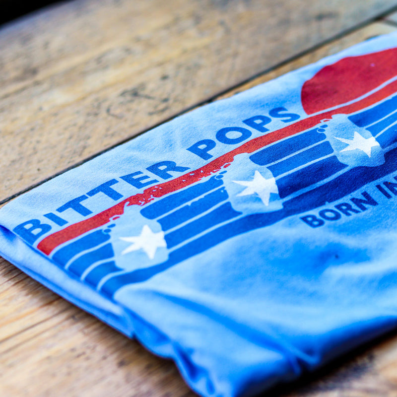 Bitter Pops Unisex T-Shirt Power Blue Retro Growler