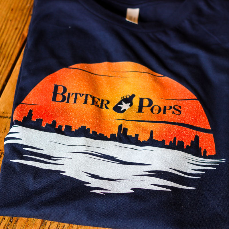 Bitter Pops Unisex T-Shirt Navy Blue Sunset