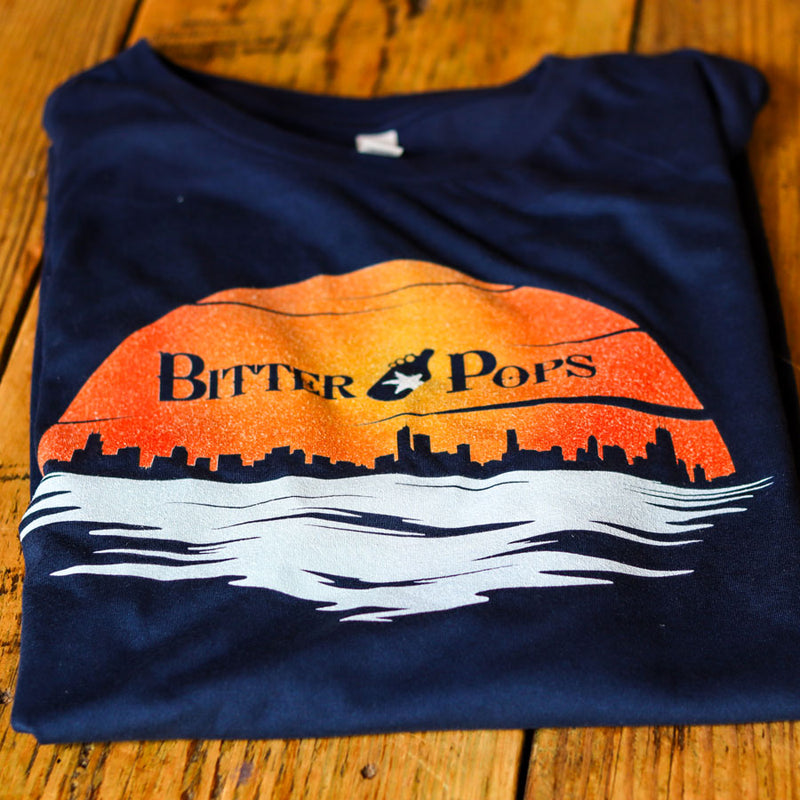 Bitter Pops Unisex T-Shirt Navy Blue Sunset