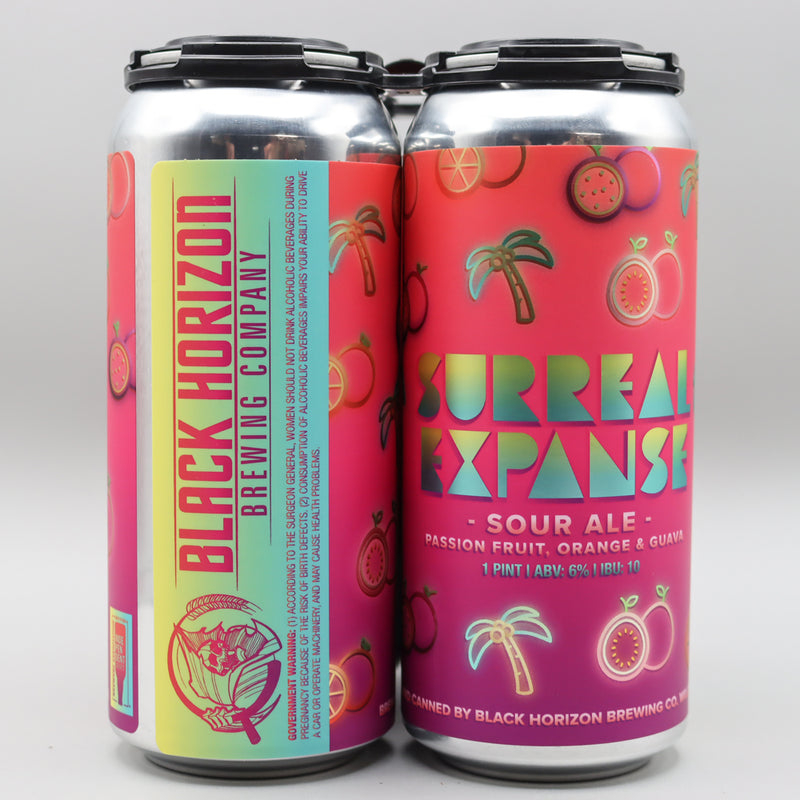 Black Horizon Surreal Expanse Passion Fruit, Orange & Guava Sour Ale 16 FL. OZ. 4PK Cans