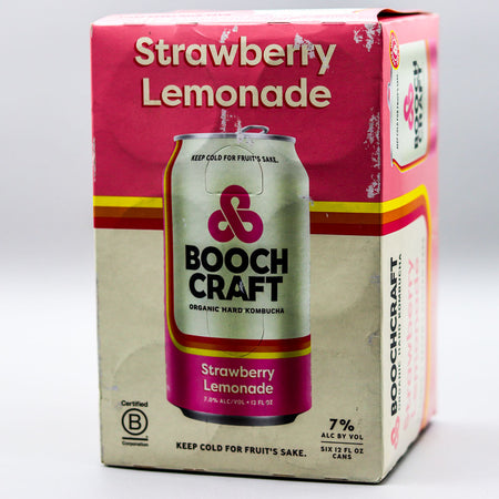 Boochcraft Hard Kombucha Strawberry Lemonade 12 FL. OZ. 6PK Cans