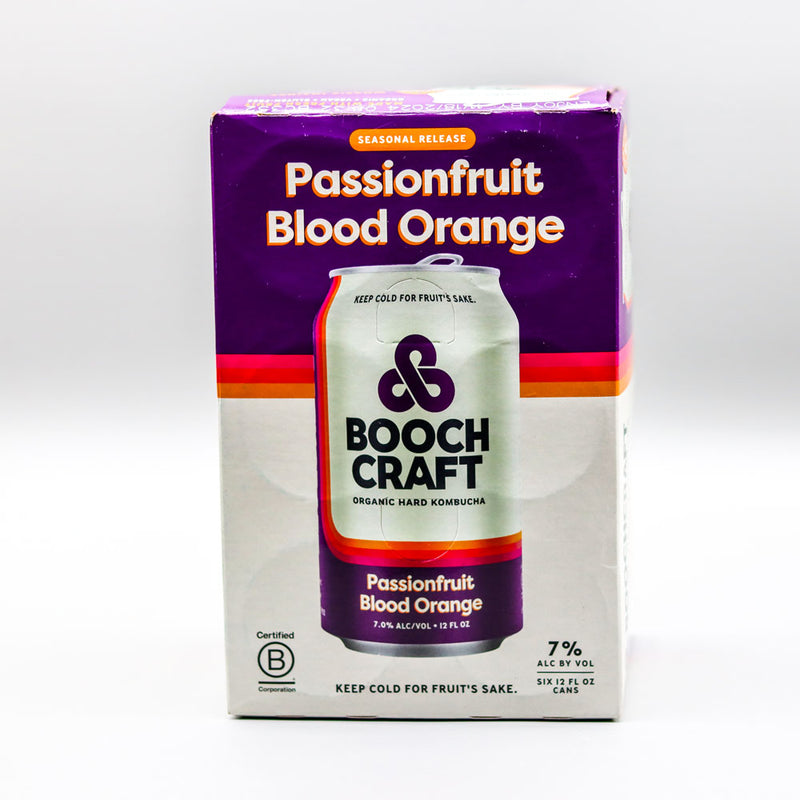 Boochcraft Hard Kombucha Passionfruit Blood Orange 12 FL. OZ. 6PK Cans