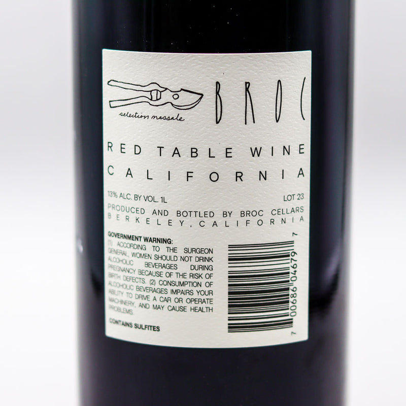 Broc Cellars La Boutanche Red Blend Table Wine California 1 Liter