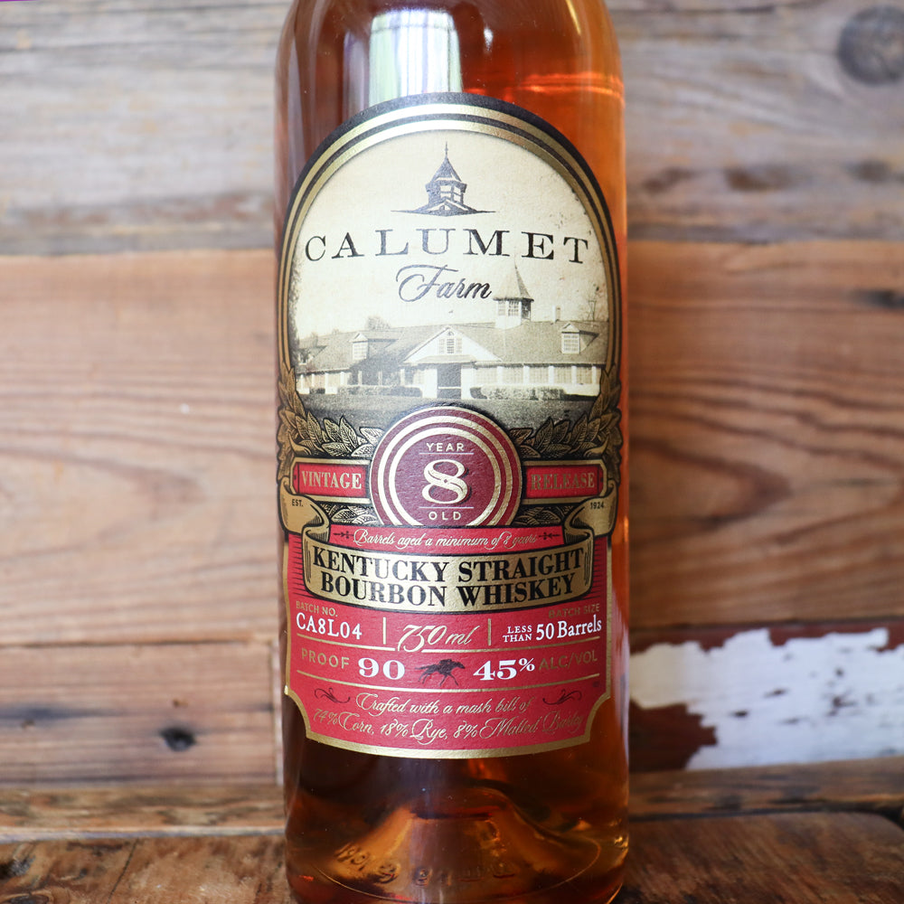 Calumet Farm 8 Year Bourbon Whiskey 750ml.