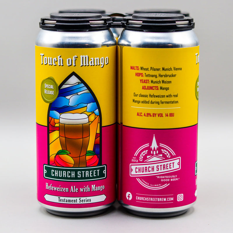 Church Street Touch of Mango Hefeweizen Ale With Mango 16 FL. OZ. 4PK Cans