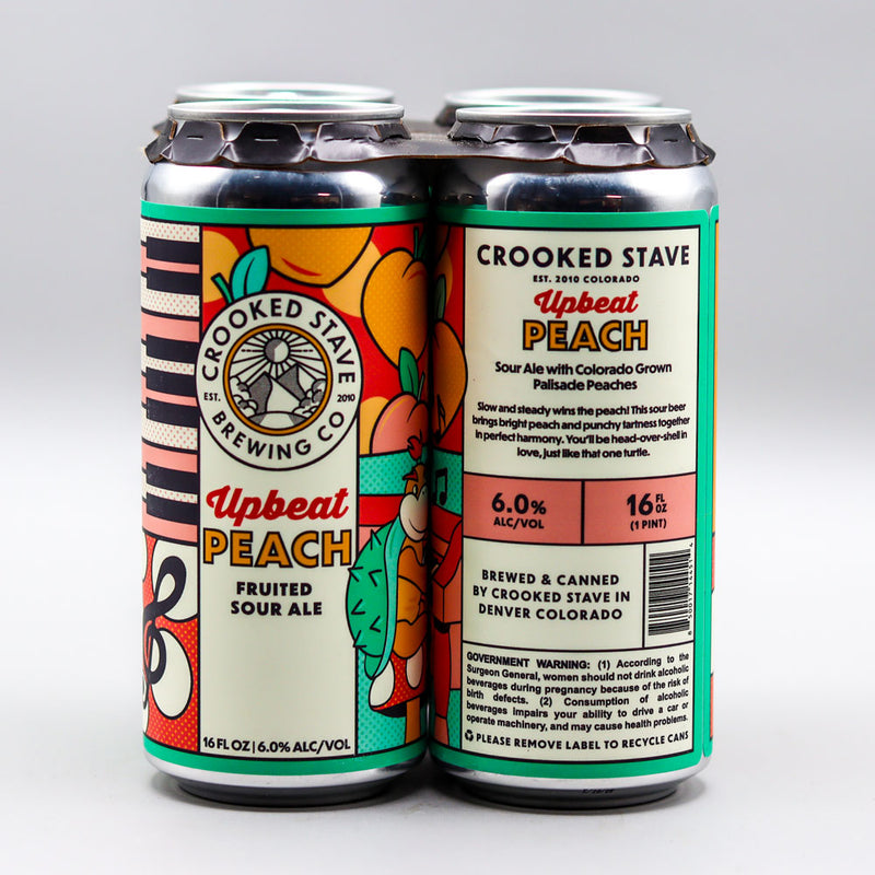 Crooked Stave Upbeat Peach Sour Ale 16 FL. OZ. 4PK Cans