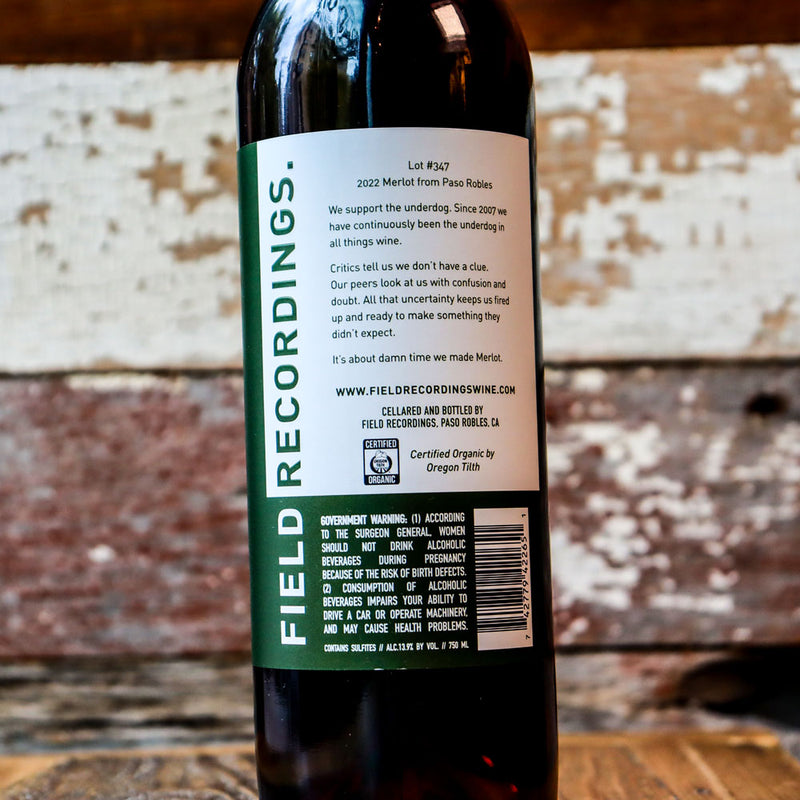 Field Recordings About Time Merlot California 750ml.