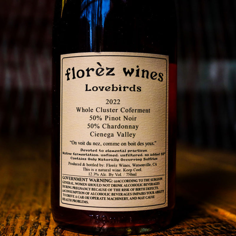 Florez Wines Lovebirds Coferment Pinot Noir Chardonnay California 750ml
