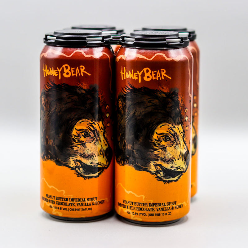 Hop Butcher Honey Bear Peanut Butter Imperial Stout 16 FL. OZ. 4PK Cans