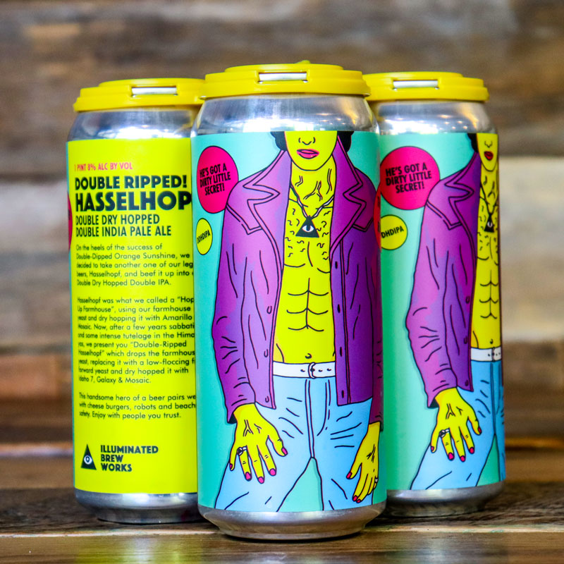 Illuminated Double Ripped Hasselhopf DDH DIPA 16 FL. OZ. 4PK Cans