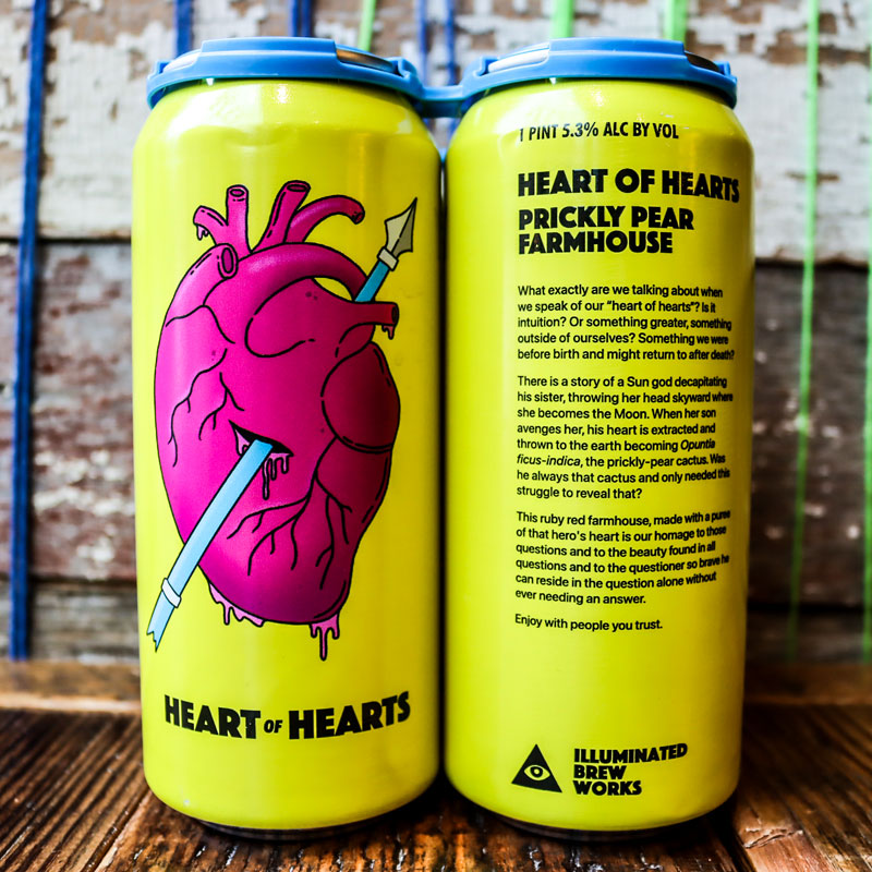 Illuminated Heart of Hearts Prickly Pear Farmhouse Ale 16 FL. OZ. 4PK Cans