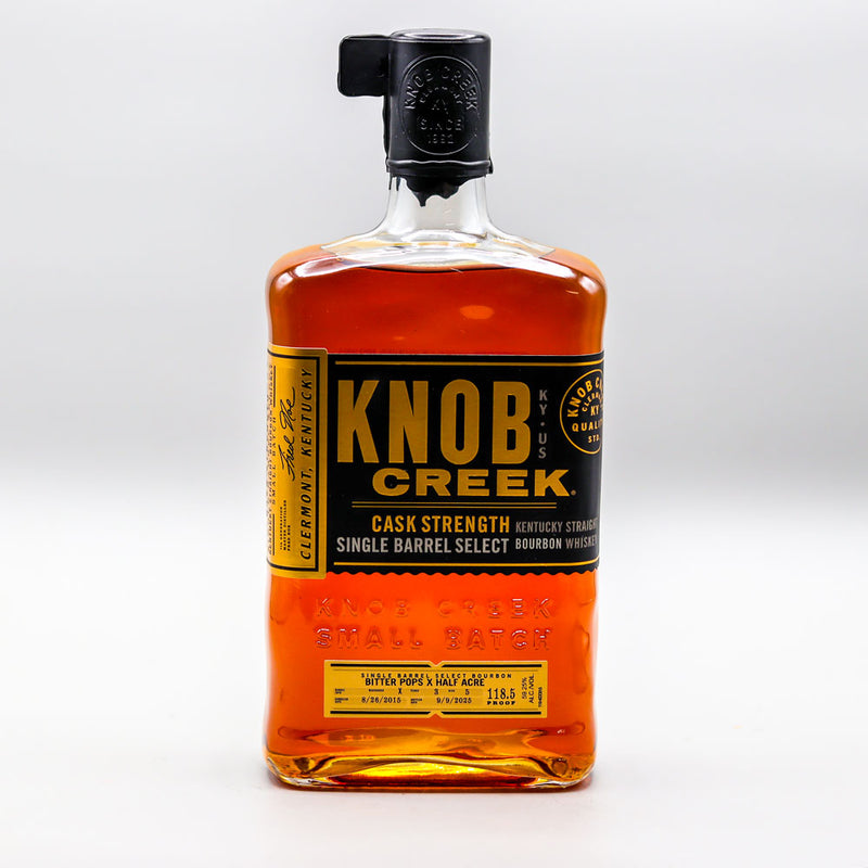 Knob Creek Bitter Pops x Half Acre Single Barrel Cask Strength Bourbon Whiskey 750ml.