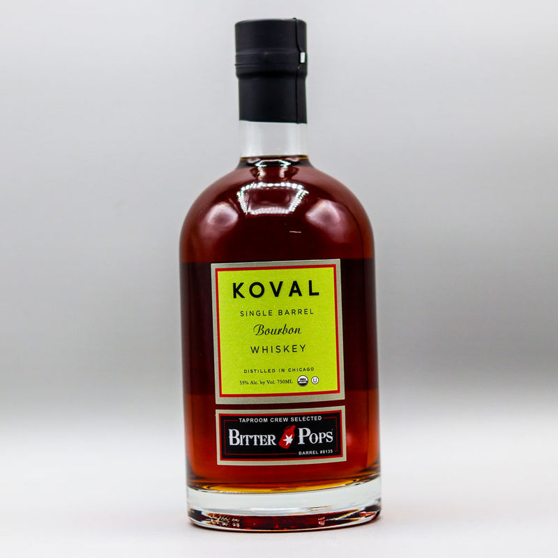 Koval Single Barrel Bitter Pops Pick Bourbon Whiskey 750ml.