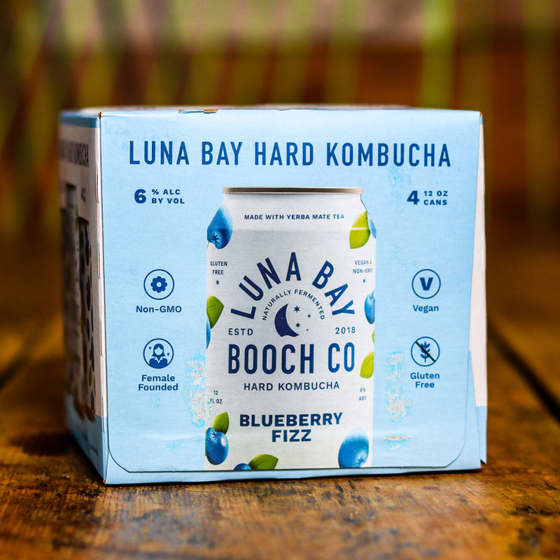 Luna Bay Blueberry Fizz Hard Kombucha 12 FL. OZ. 4PK Cans