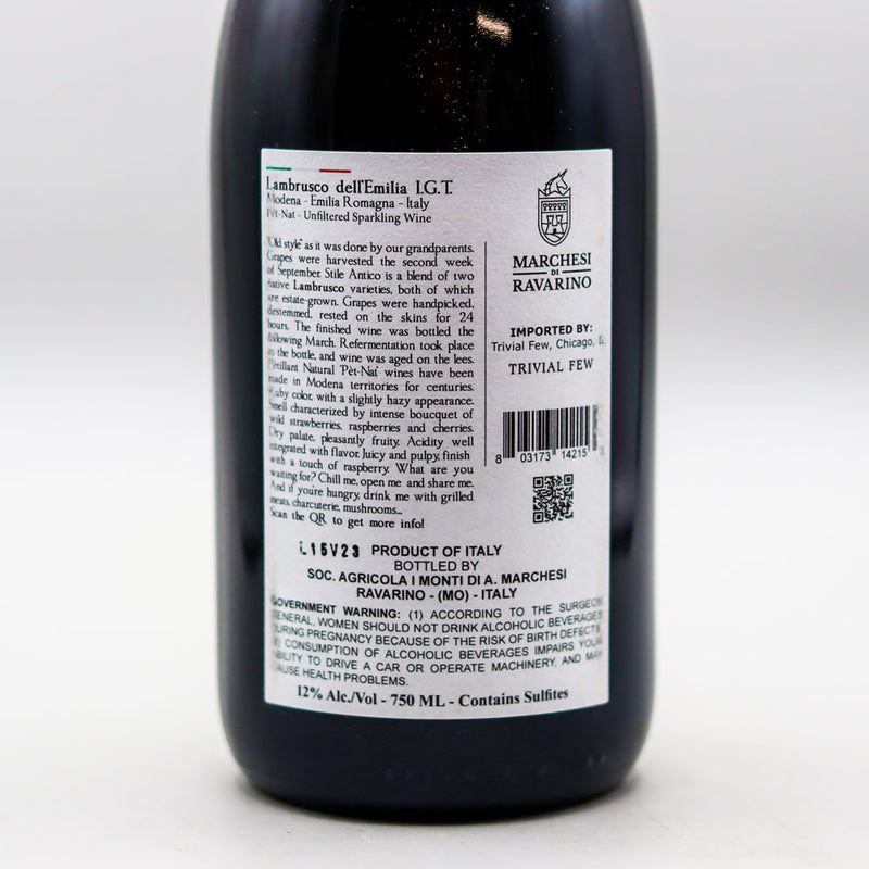 Marchesi De Ravarino Stile Antico Lambrusco Italy 750ml