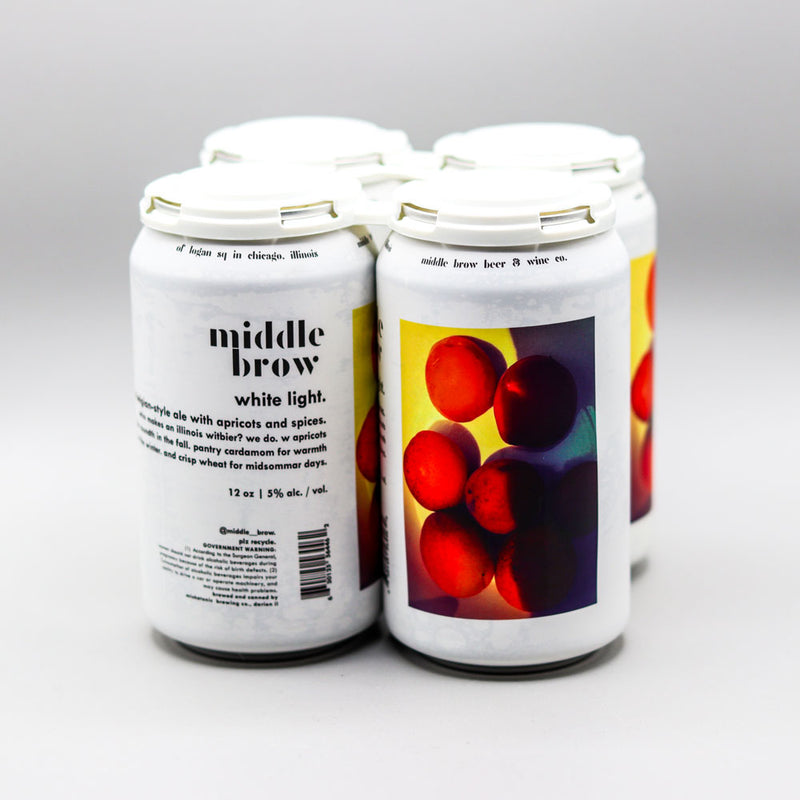 Middle Brow White Light Apricot Belgian Ale 12 FL. OZ. 4PK Cans