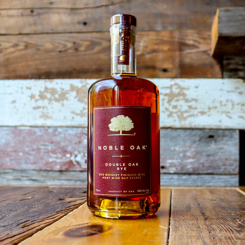 Noble Oak Double Oak Rye Whiskey 750ml.