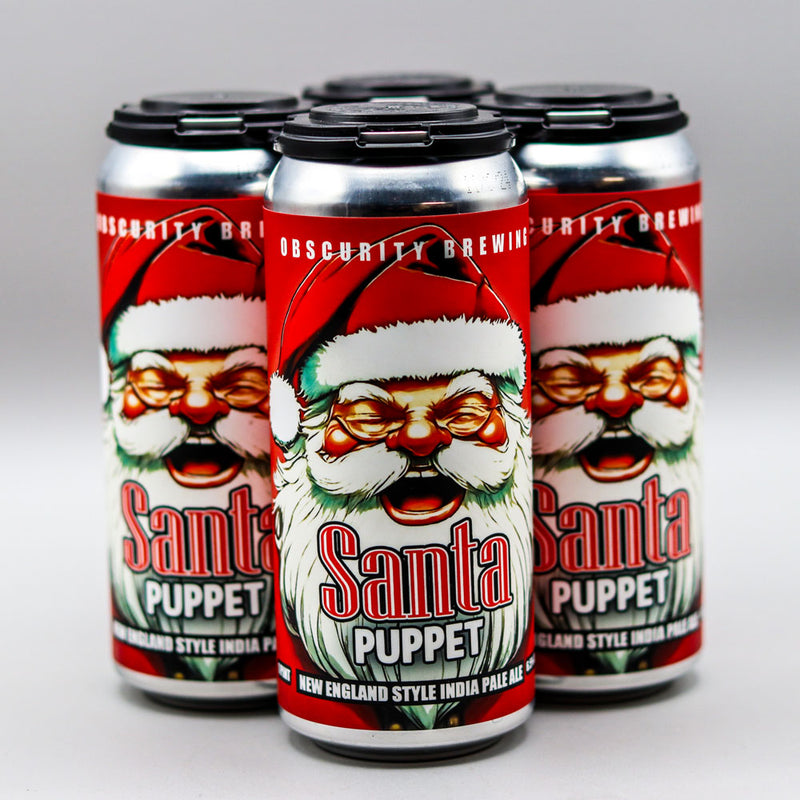 Obscurity Santa Puppet Hazy IPA 16 FL. OZ. 4PK Cans