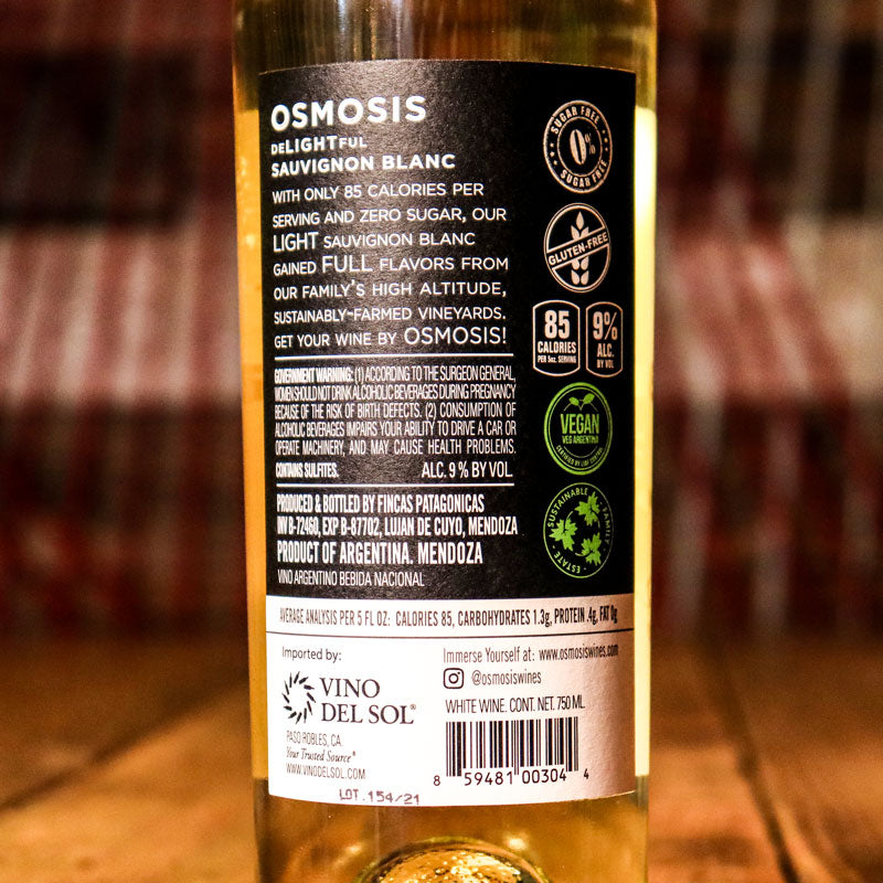 Osmosis DeLIGHTful Low Alcohol Sauvignon Blanc Argentina 750ml