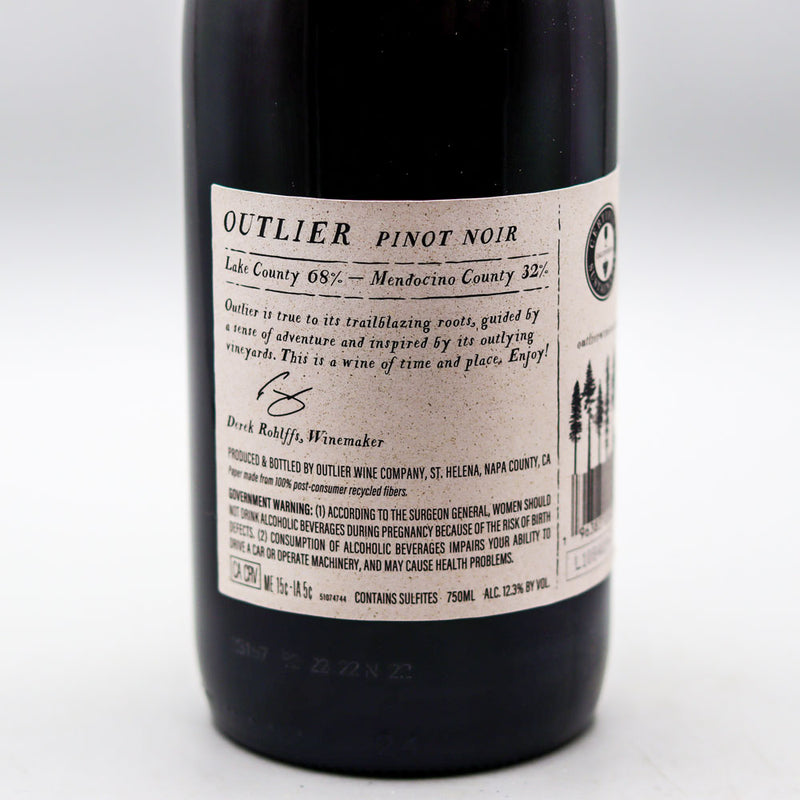 Outlier Wine Company Pinot Noir Napa Valley California 750ml