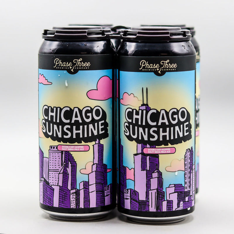 Phase Three Chicago Sunshine DDH Hazy IPA 16 FL. OZ. 4PK Cans