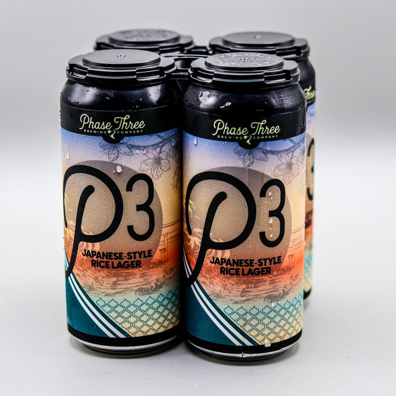 Phase Three P3 Japanese-Style Rice Lager 16 FL. OZ. 4PK Cans