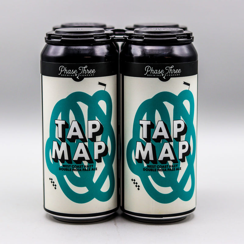 Phase Three Tap Map Hazy West Coast DIPA 16 FL. OZ. 4PK Cans