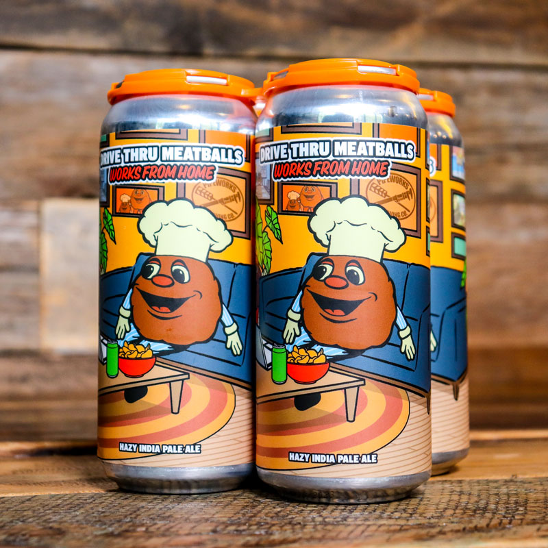 Pipeworks Drive Thru Meatballs Works From Home Hazy IPA 16 FL. OZ. 4PK Cans