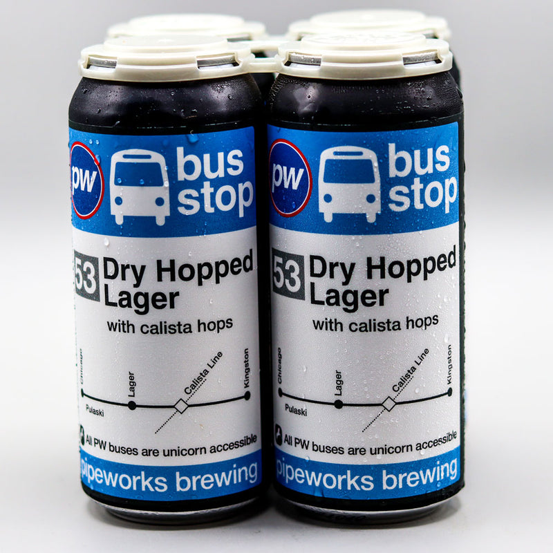 Pipeworks Bus Stop Dry Hopped Lager 16 FL. OZ. 4PK Cans