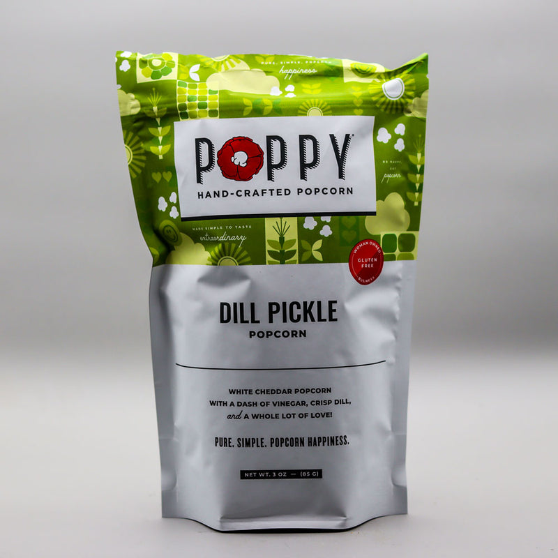 Poppy Hand Crafted Popcorn Dill Pickle 3 OZ Bag