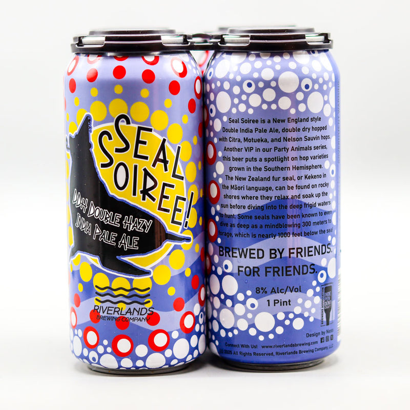 Riverlands Seal Soiree! DDH Hazy DIPA 16 FL. OZ. 4PK Cans