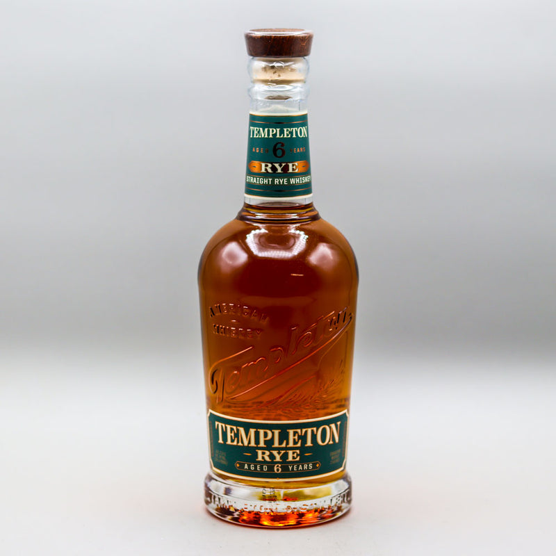 Templeton 6 Year Rye Whiskey 750ml.