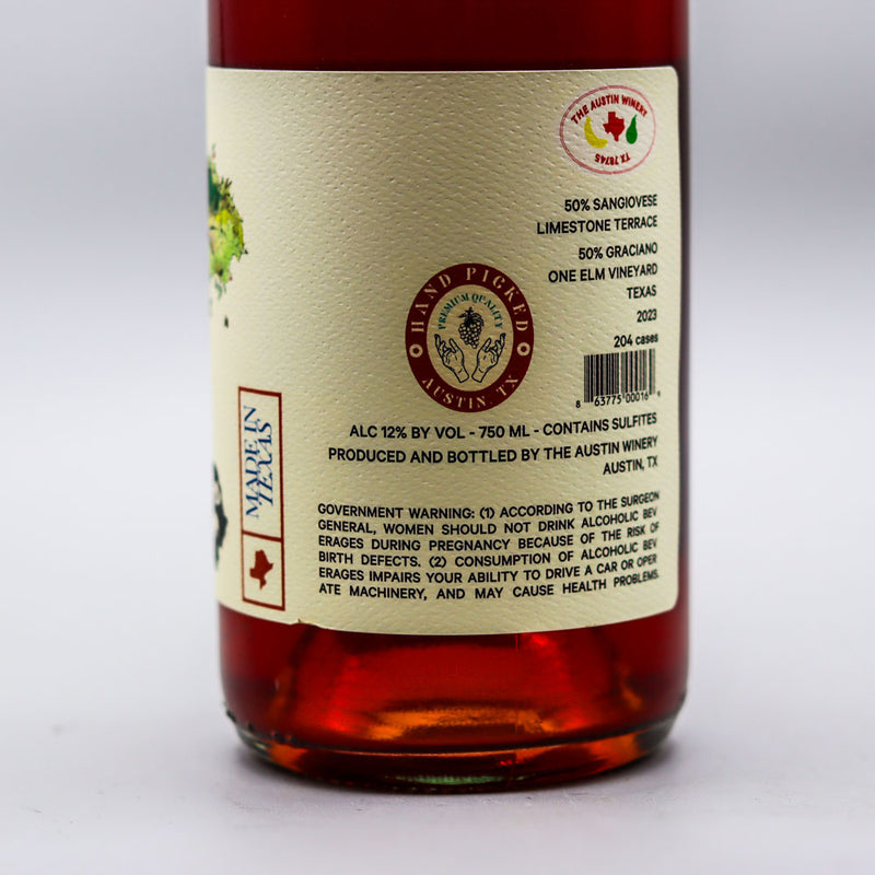 The Austin Winery Cerasuolo Sangiovese Austin Texas 750ml