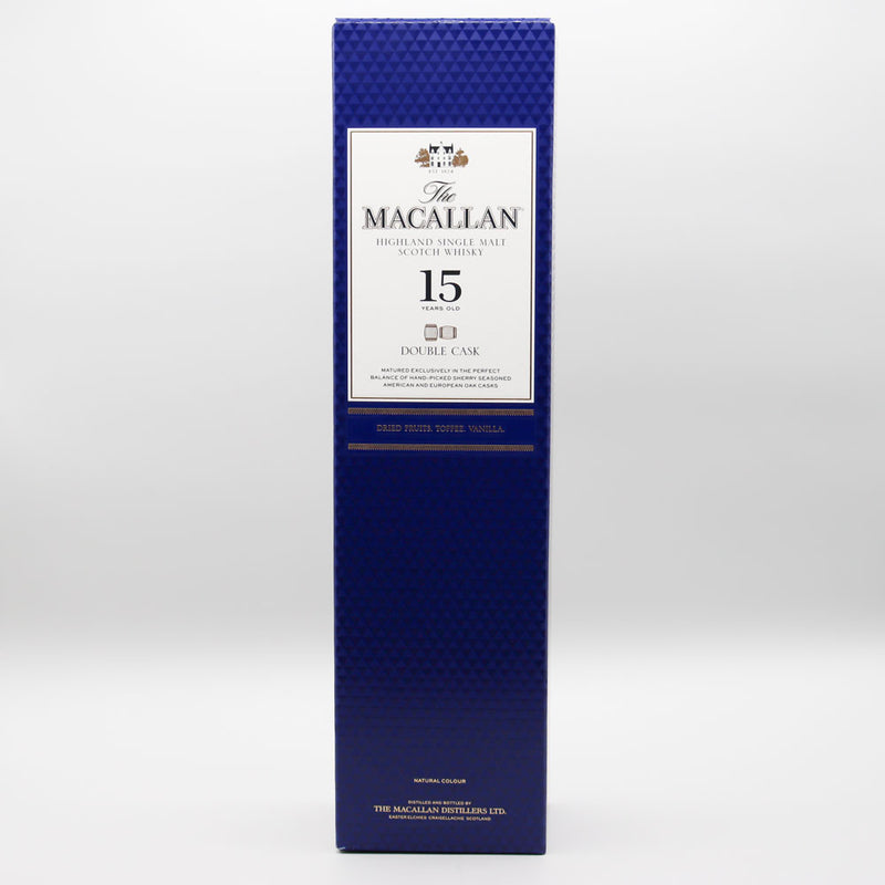 The Macallan Double Cask 15 Year Scotch Whisky 750ml.