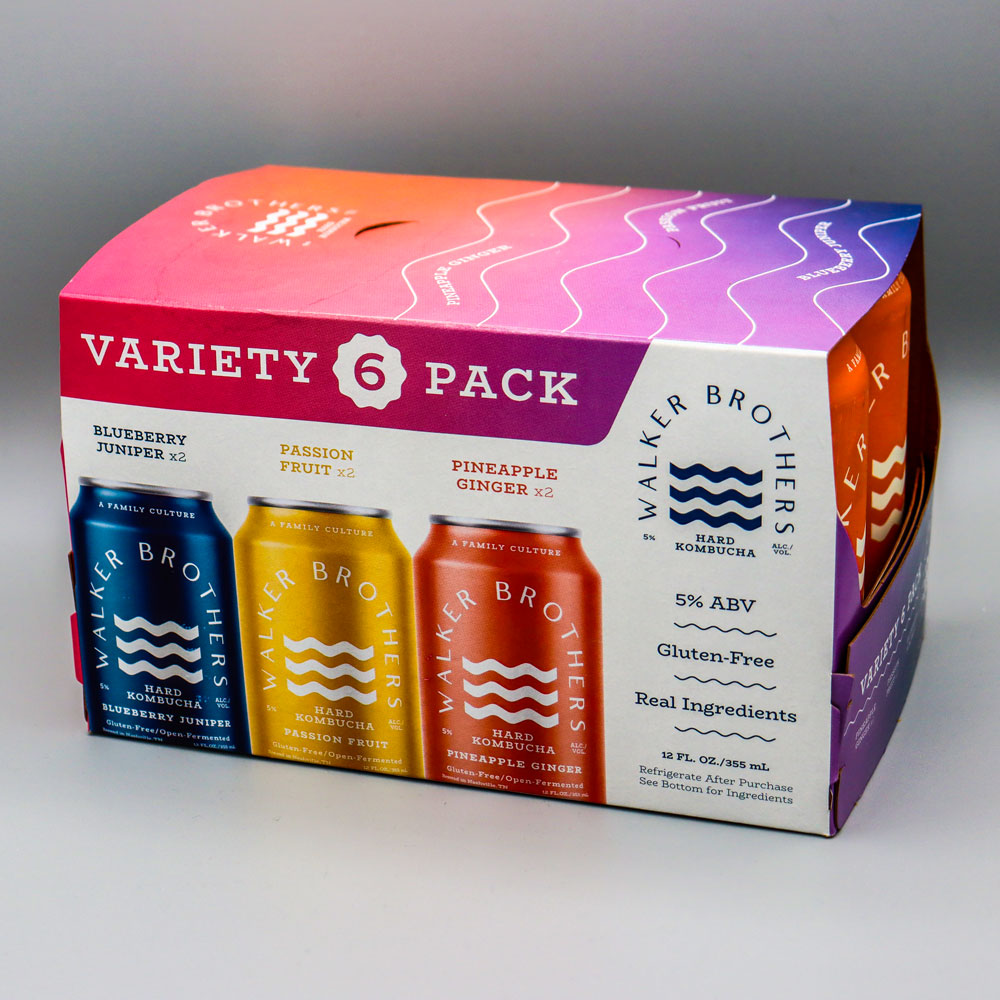 Walker Brothers Hard Kombucha Variety Pack 12 FL. OZ. 6PK Cans