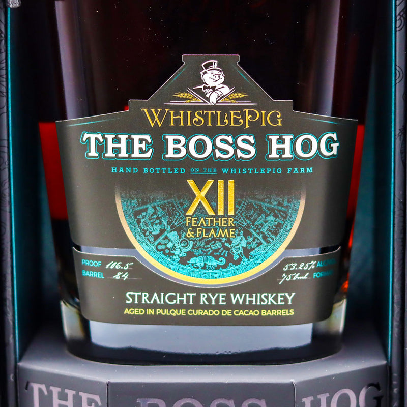 WhistlePig The Boss Hog XII Feather & Flame Rye Whiskey 750ml.