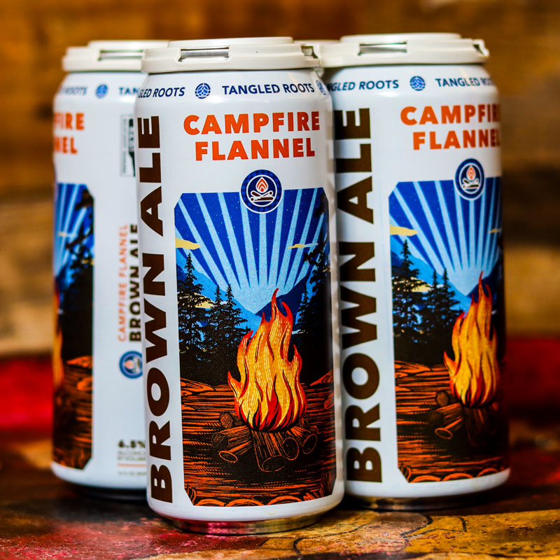 Tangled Roots Campfire Flannel Brown Ale 16 FL. OZ. 4PK Cans