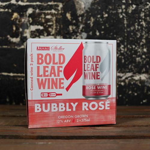 Bold Leaf Wine Bubbly Rose 375ml. 2PK Cans